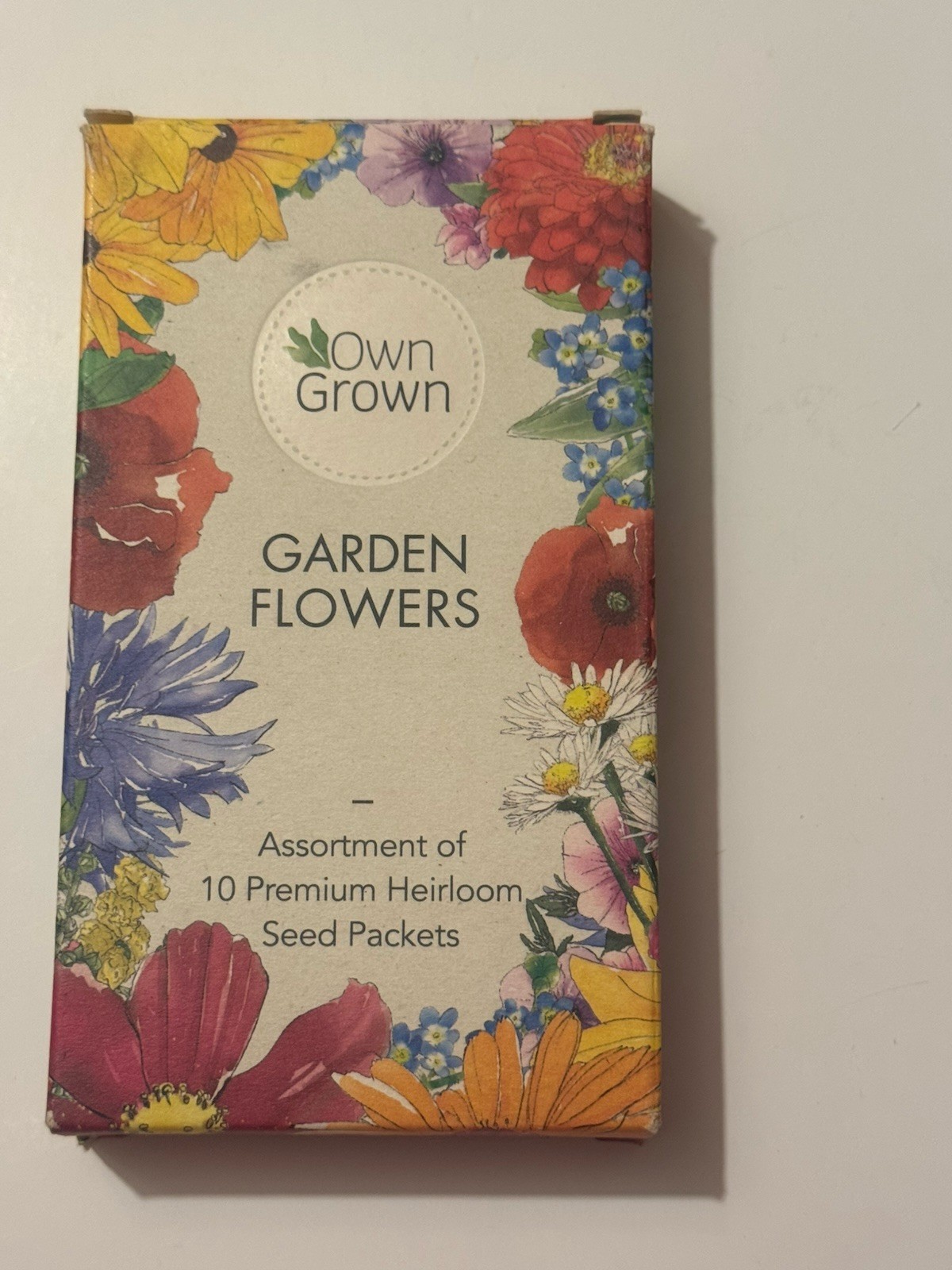 Own Grown Garden Flowers Seed Packets Assortment 10 Premium Heirloom Varieties