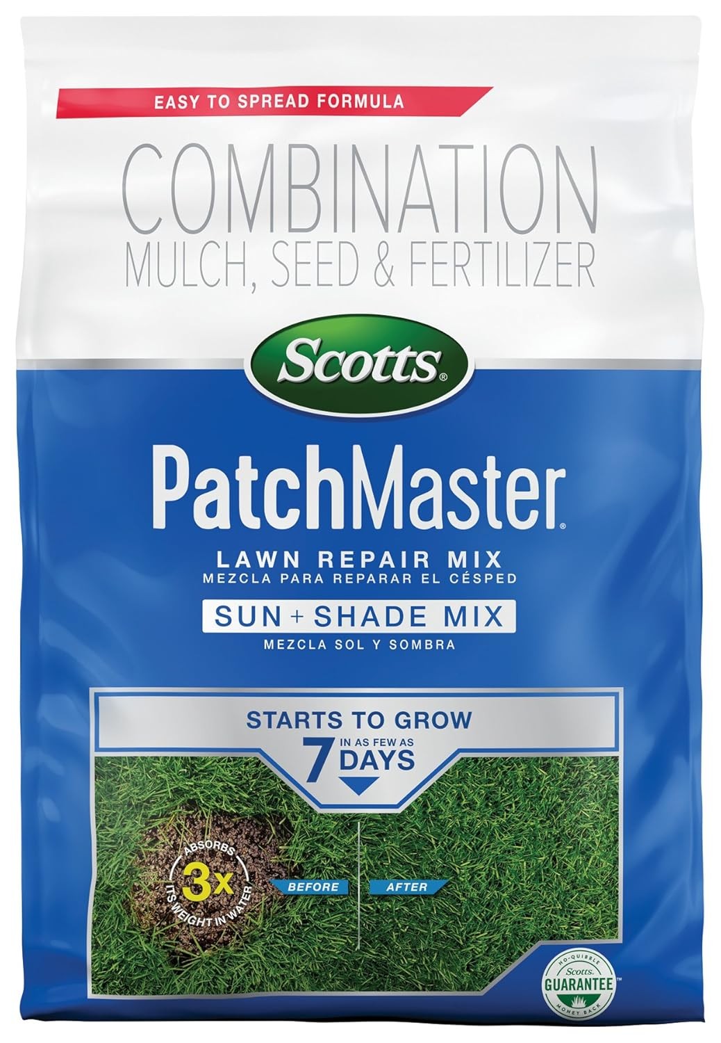 Scotts PatchMaster Lawn Repair Mix Sun & Shade Grass Seed Fertilizer Mulch