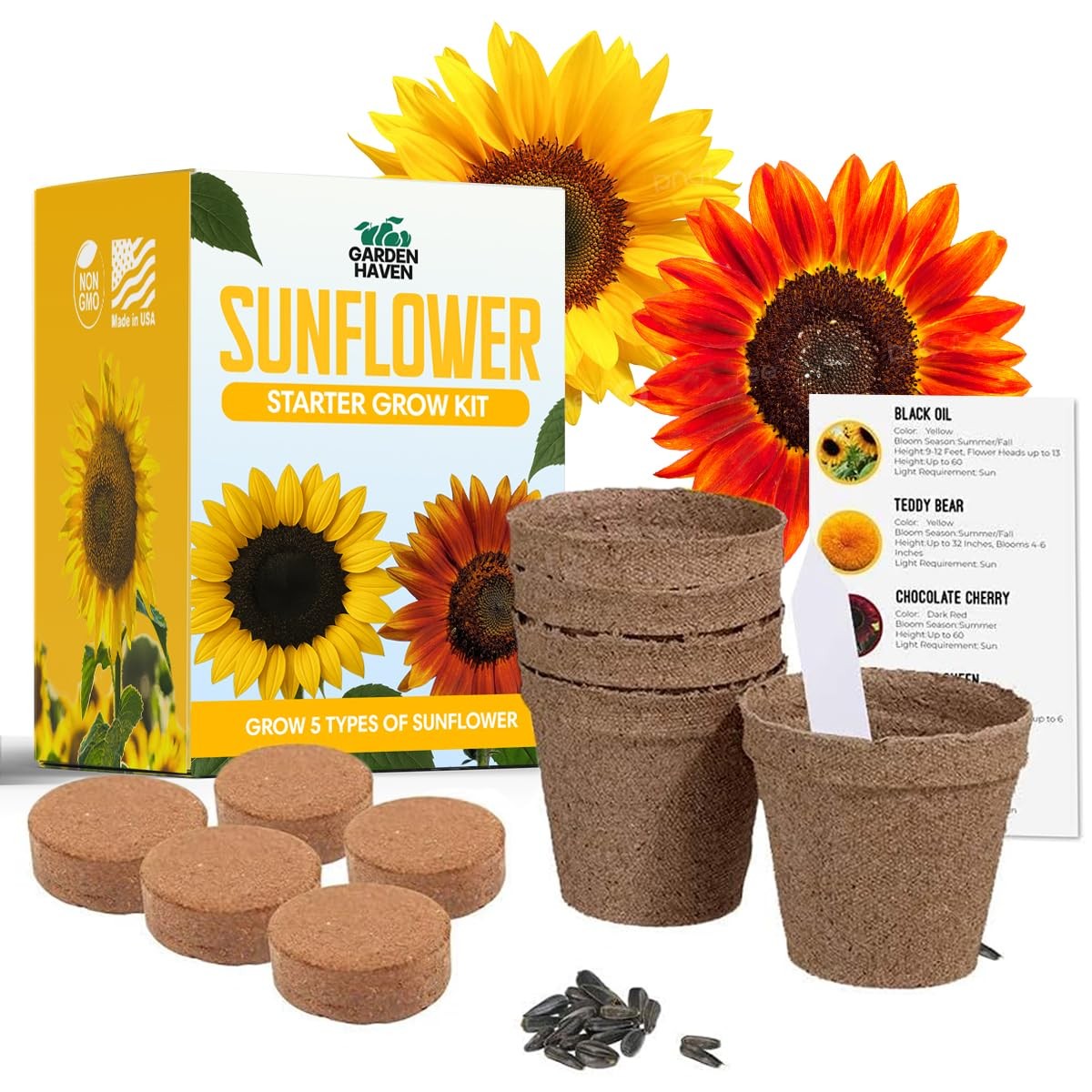 Sunflower Seed Growing Kit Complete Garden Starter Pack for Beginners