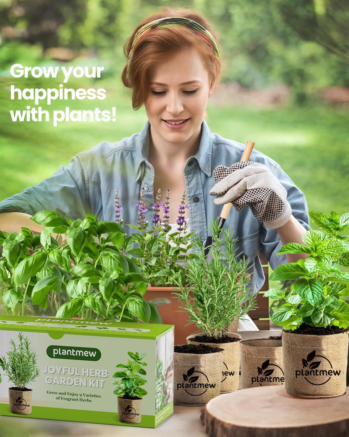 Gift for Women, Mom, Her – 9 Herb Indoor Window Garden Kit | Complete Herb Seeds