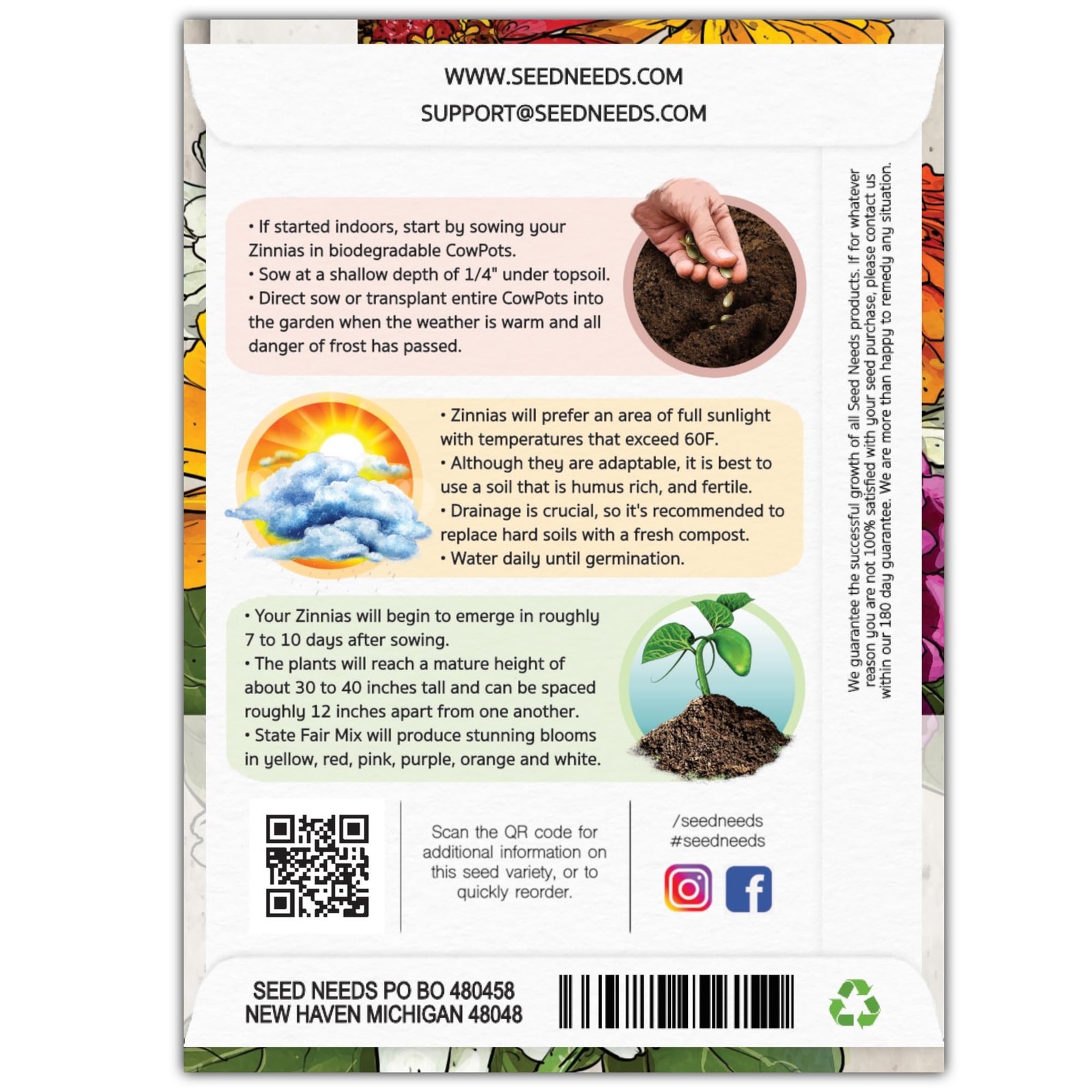 , Mixed State Fair Zinnia Seeds – 250 Heirloom Seeds for Planting Zinnia Eleg…