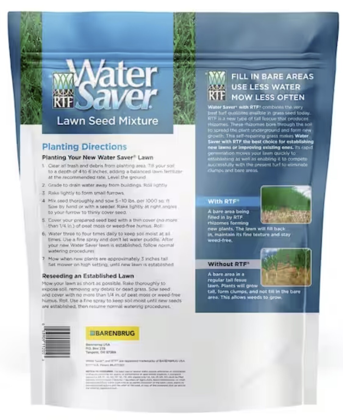 Water Saver 11110 10 lb Rhizomatous Tall Fescue RTF Grass Seed- Pack of 3