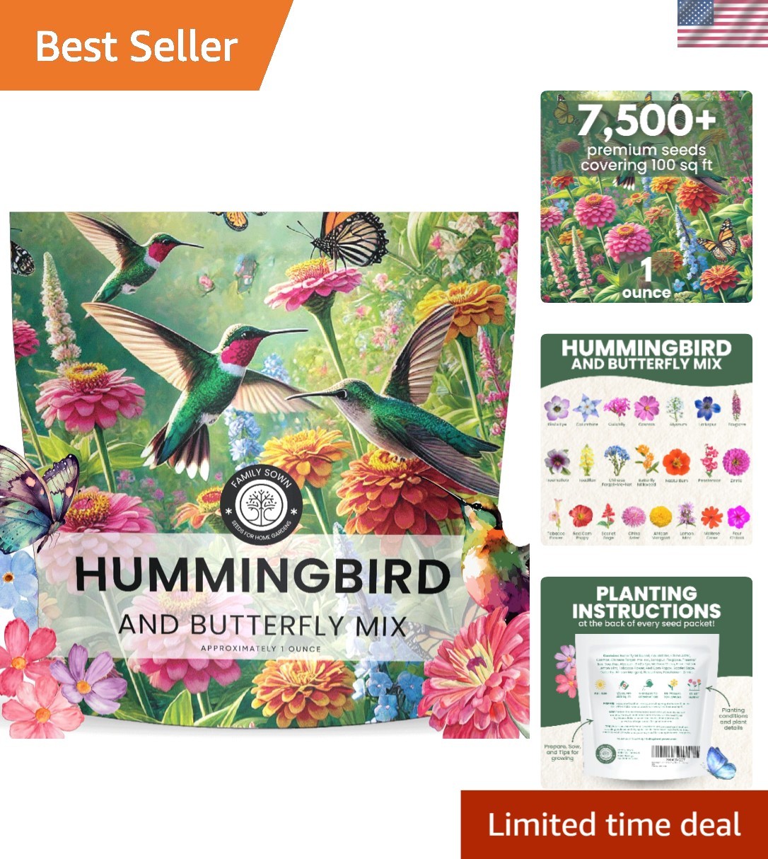 Transform Your Garden with 7,500 Hummingbird Butterfly Seeds – 1 Ounce Pack