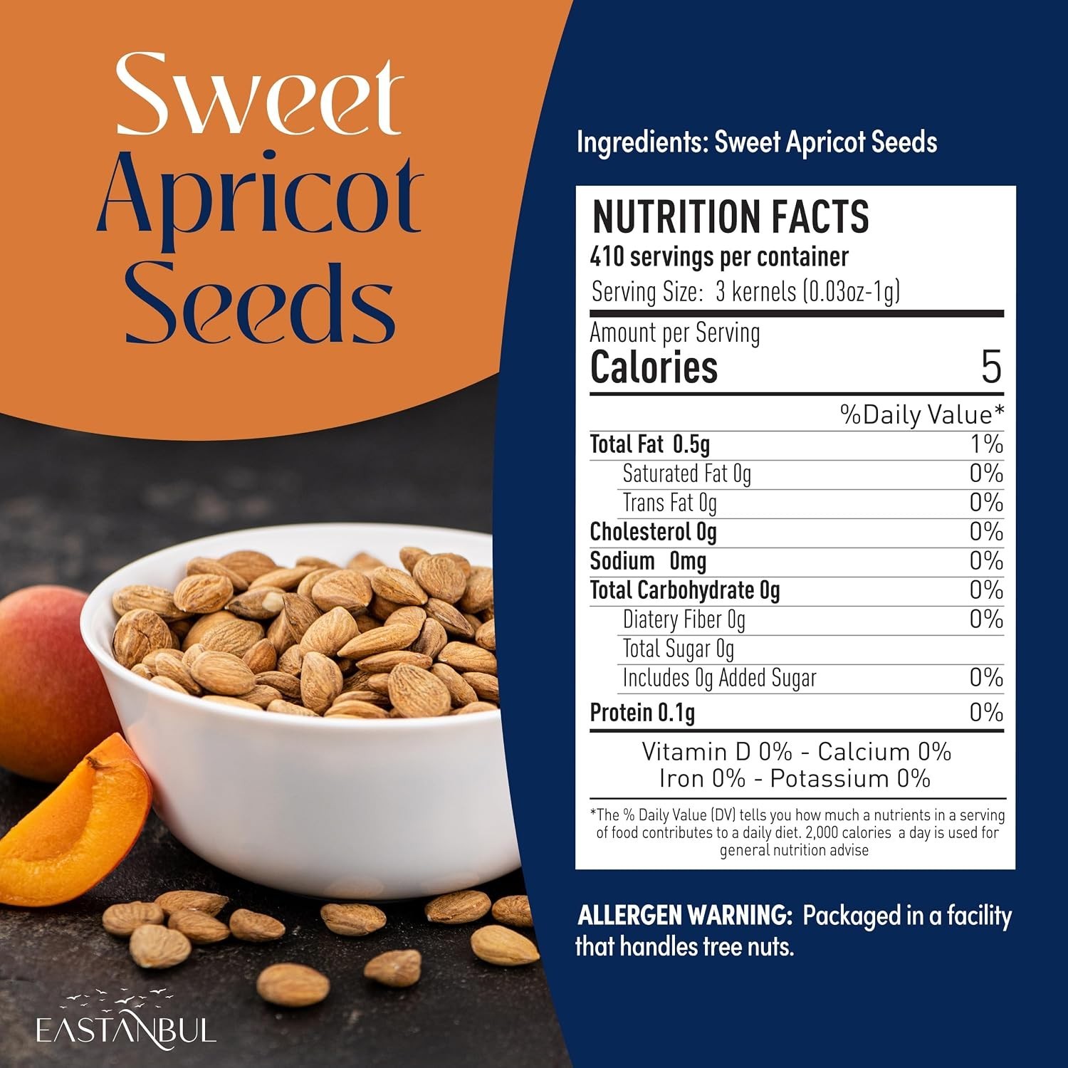 10oz Resealable Sweet Apricot Kernels – Natural, Healthy Snack Choice