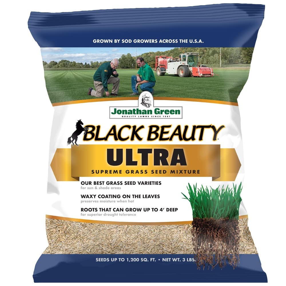 Black Beauty Ultra Grass Seed 3 lb Fast Germination Dark Green Lawn Care