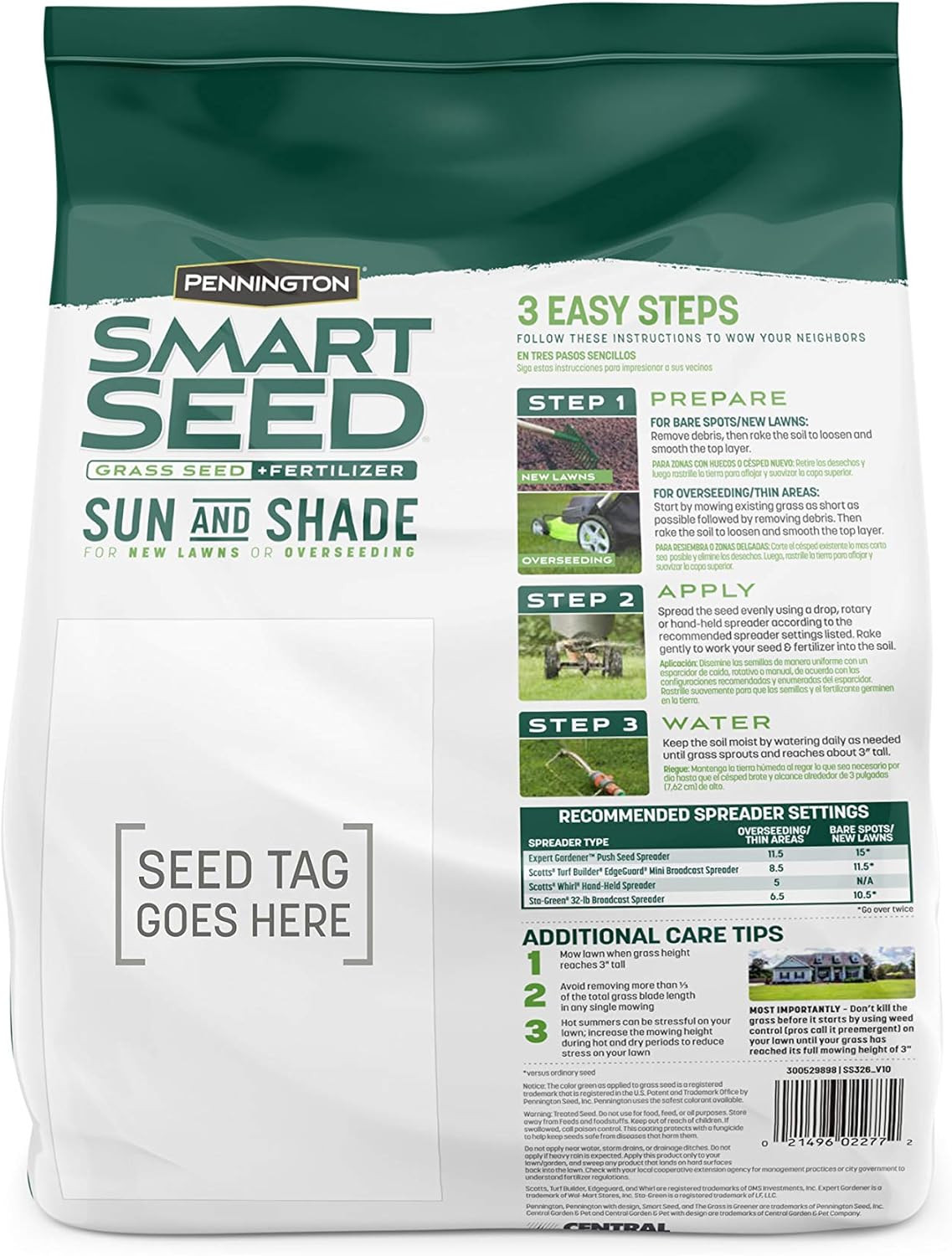 Smart Seed Sun and Shade Grass Mix 3 lb