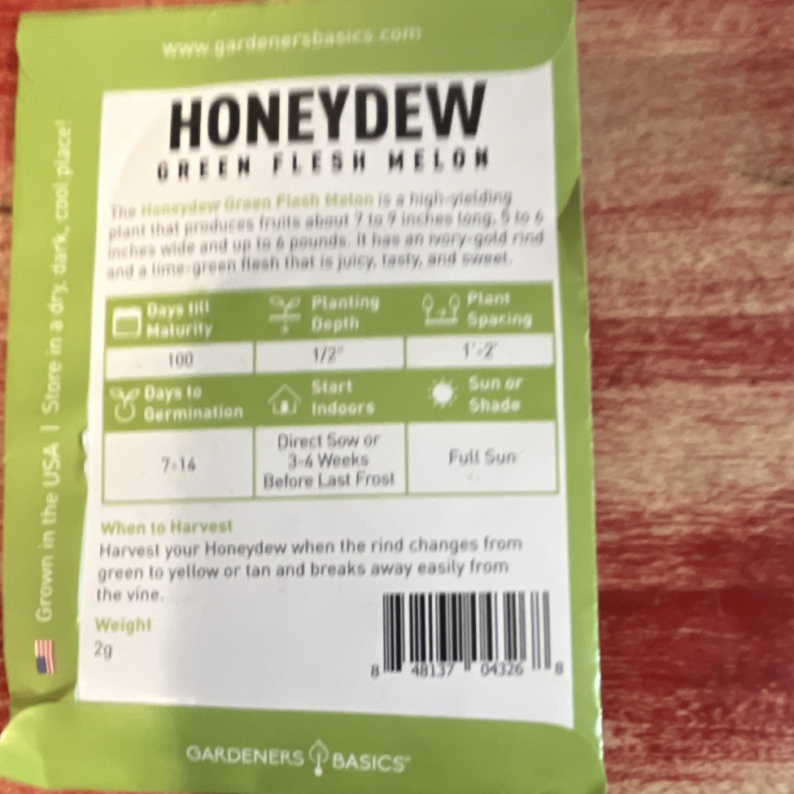 Gardeners Basics Honeydew Green Melon Seeds Non-GMO Heirloom Fruit Seeds