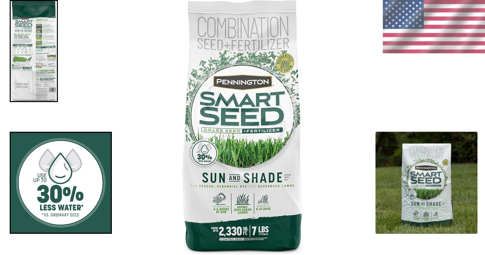 7 lb Smart Seed Sun & Shade Grass Mix – Thriving Lawns for Sun & Moderate Shade