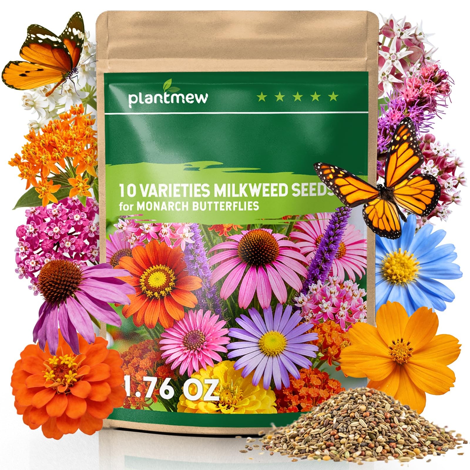 Milkweed Seeds for Monarchs – 18000+ Wildflower Seeds, Attract Pollinators