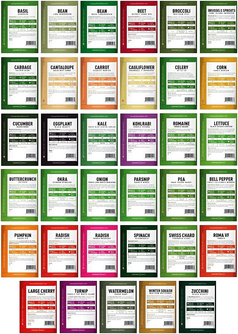 Survival Vegetable Seeds Garden Kit over 16,000 Seeds Non-Gmo and Heirloom, Grea