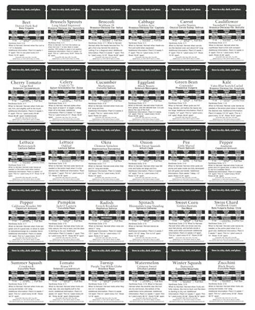 20,000+ Survival Seed Kit 5+ Year Supply. 30 Fruit & Vegetable Non-GMO