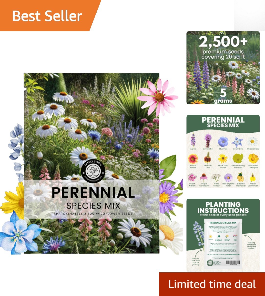 Transform Your Garden with 2,500 Perennial Wildflower Seeds – Eco-Friendly Mix