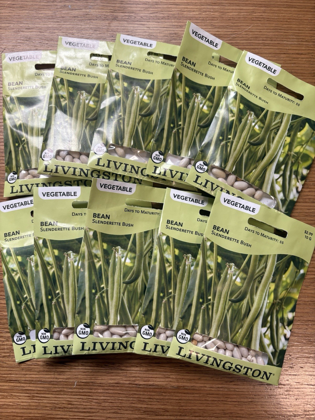 10 PACKS OF 10G Livingston Seeds Slenderette Bush Bean Non-GMO Vegetable Seeds