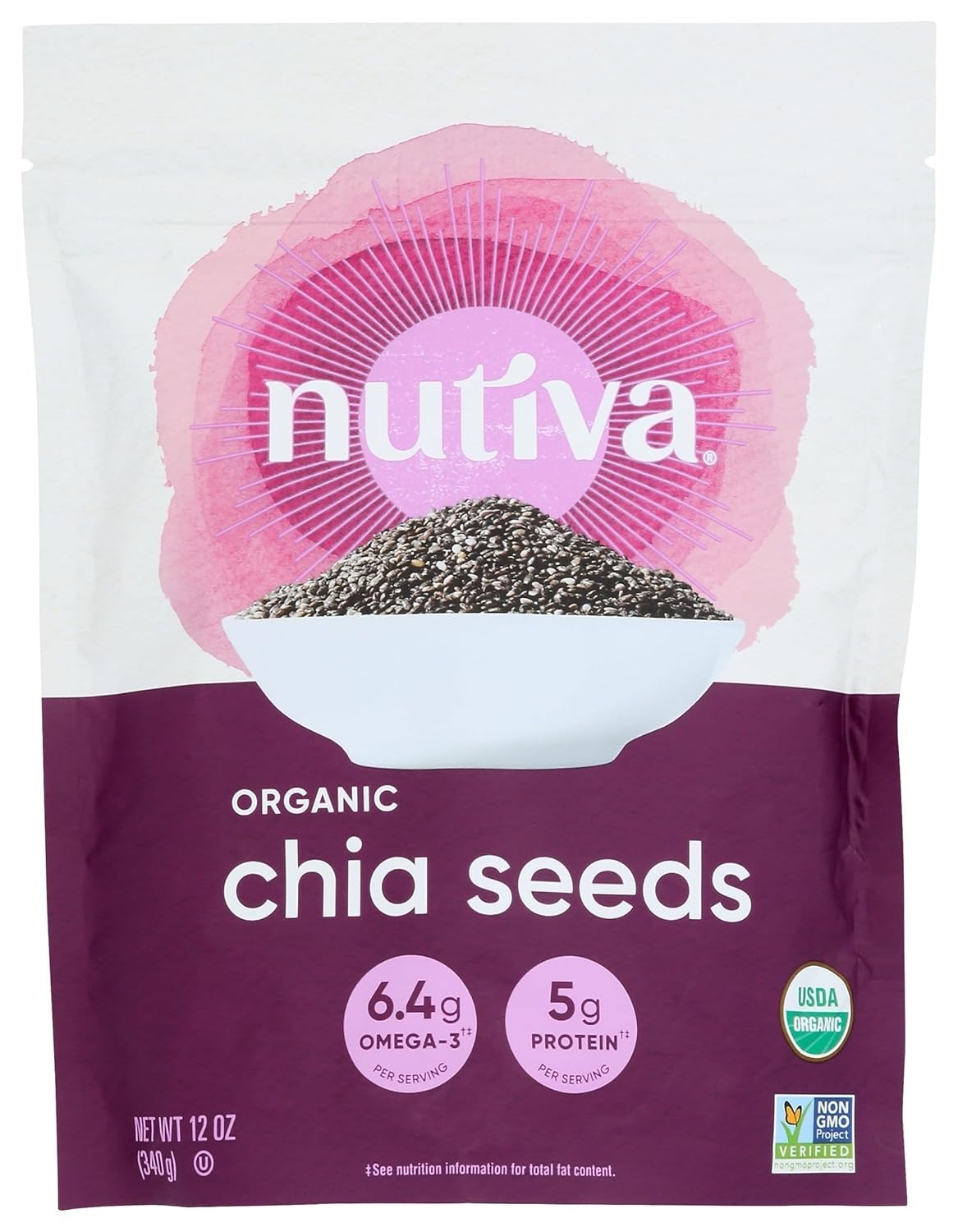 Versatile 12 Ounce Organic Chia Seeds – Perfect for Smoothies, Baking & More