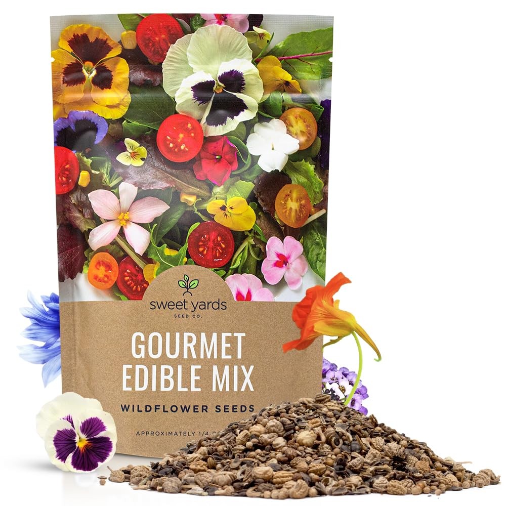 Edible Flowers Wildflower Seeds Mix Bulk 1/4 Pound Bag Over 30000 Seeds