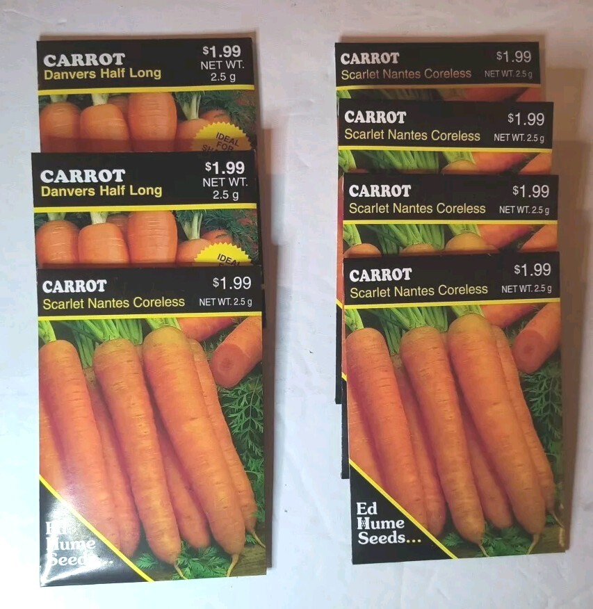 Lot Of 7 Ed Hume Non GMO Carrot Seeds