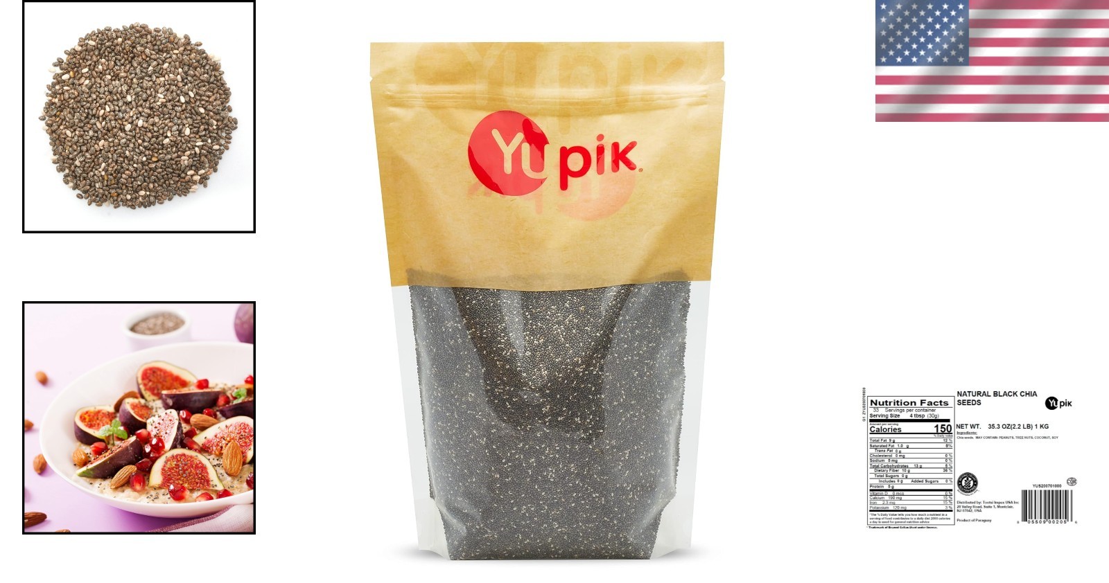 Natural Black Chia Seeds – Ideal for Chia Pudding, Smoothies