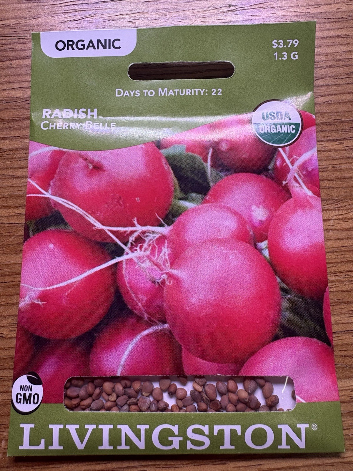Livingston Seed Company Cherry Belle Radish Organic Non-GMO Vegetable Seeds