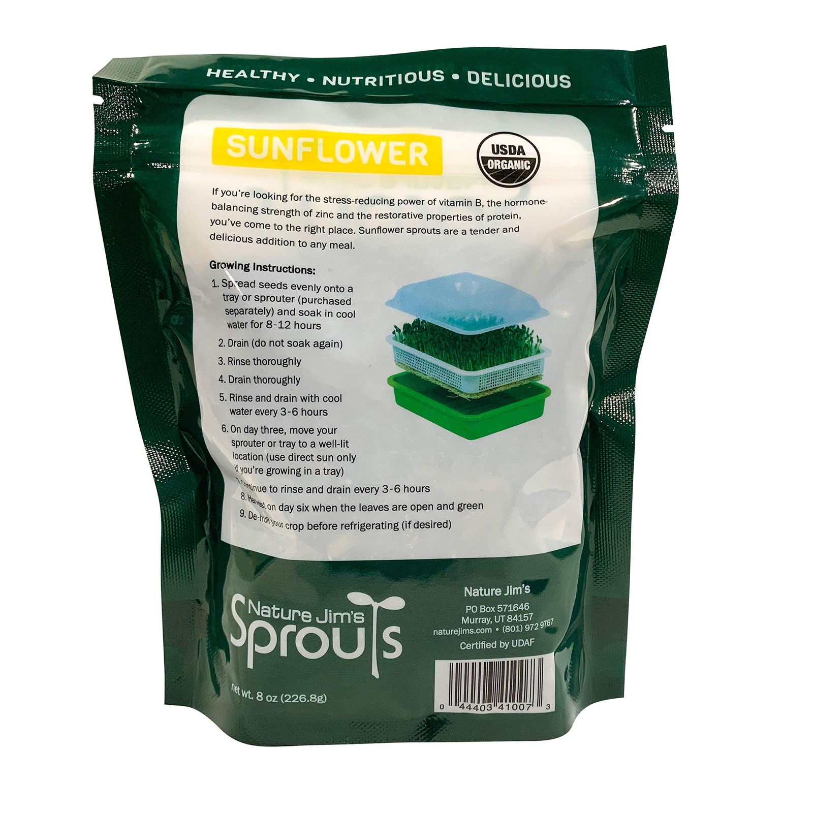 Nature Jims Organic Sunflower Seeds for Sprouting – Non-GMO, Premium Sunflowe…