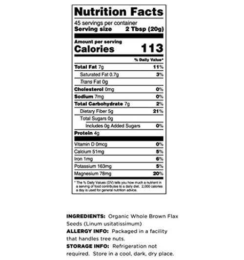 2 Pound Gluten-Free Organic Brown Flax Seeds – Nutrient-Dense, -Friendly