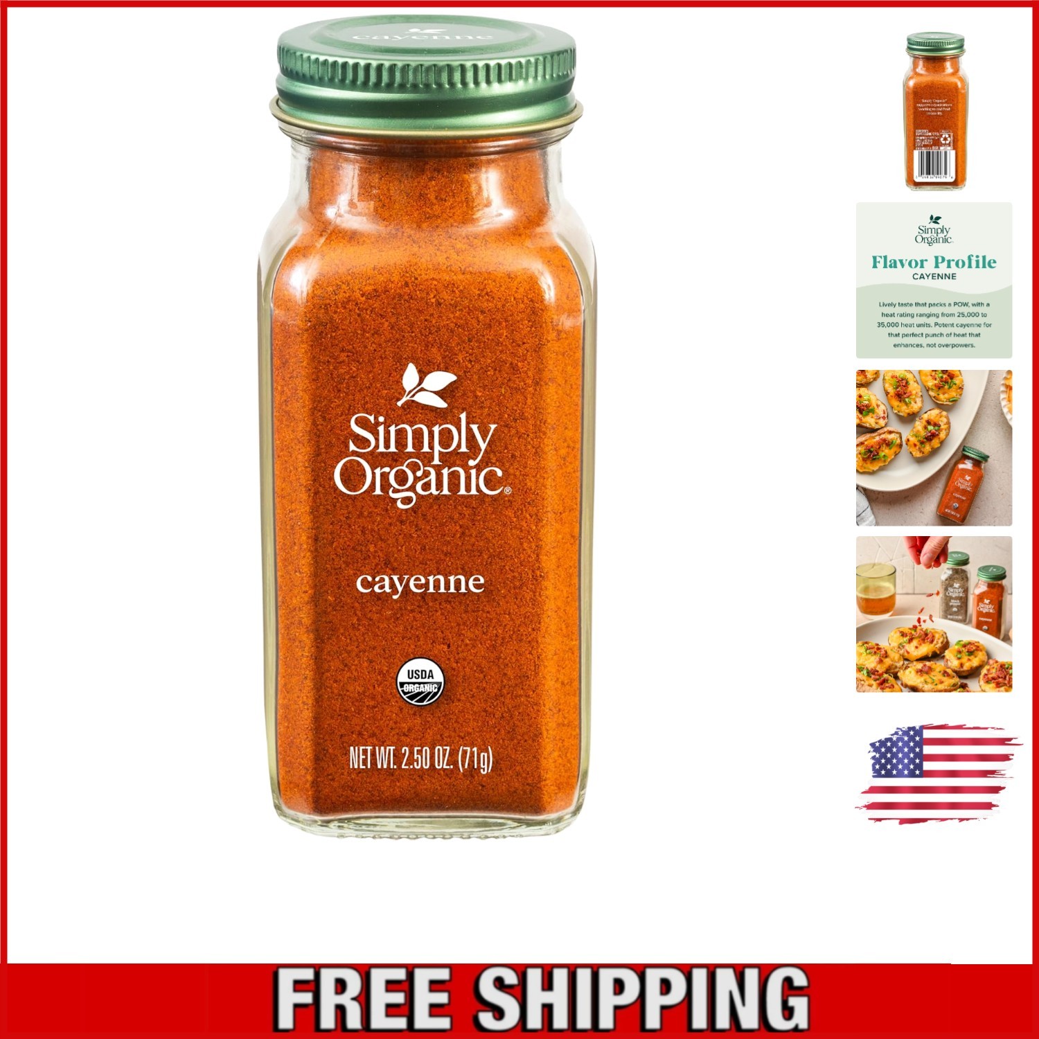 2.89 oz Organic Cayenne Pepper – Pure, Non-GMO, and Kosher Certified Spice
