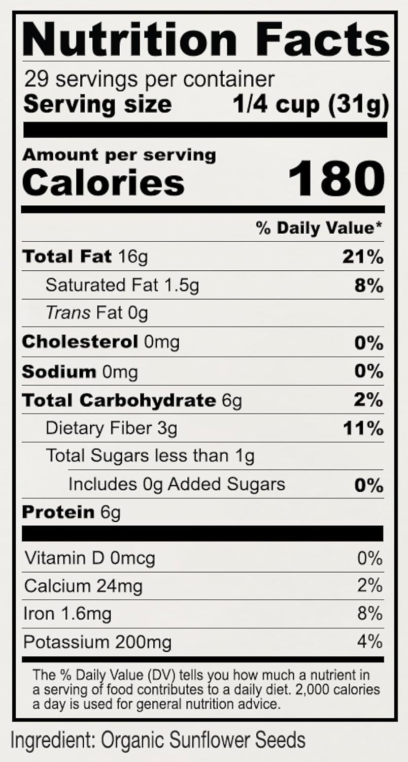 Batch Tested Gluten Free Organic Sunflower Seeds, 2 lb – Versatile & Healthy