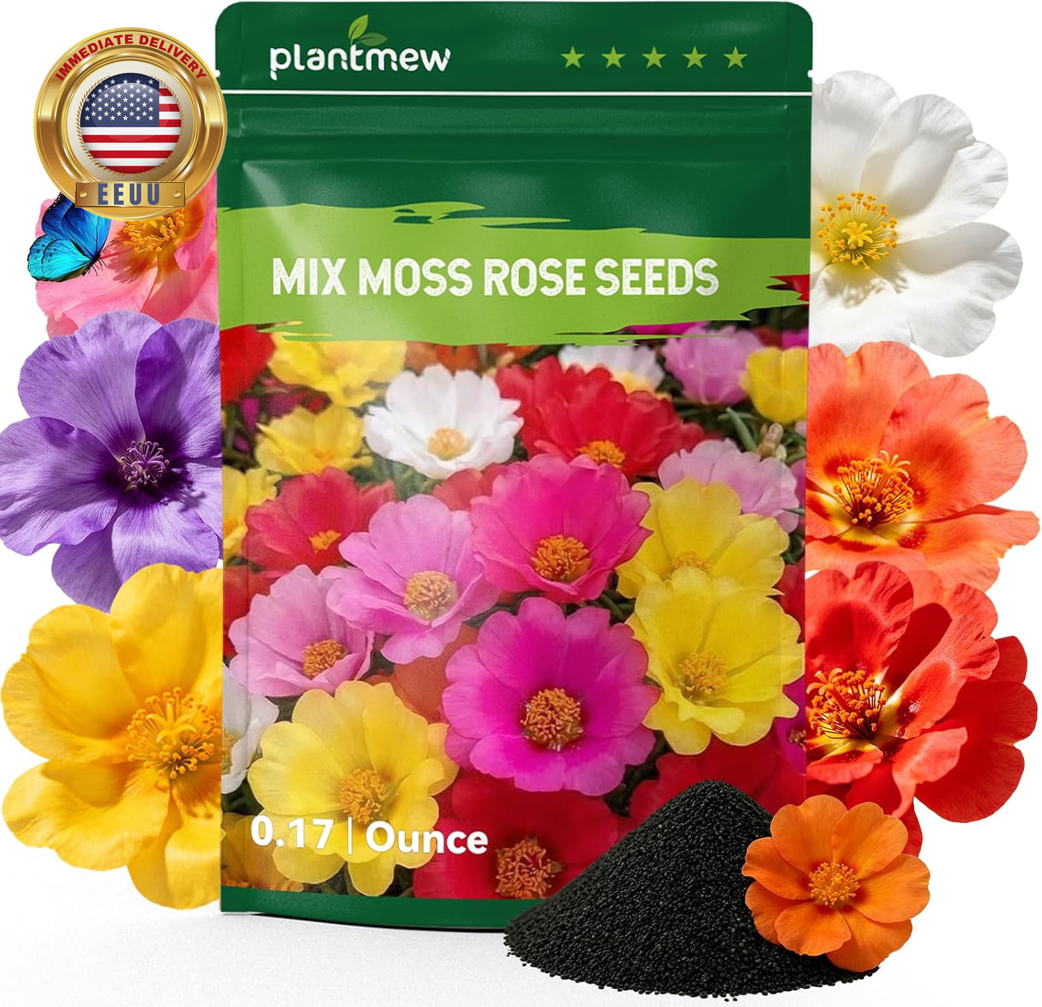 30000+ Moss Rose Seeds for Planting, Portulaca Seeds for Ground Cover, Drought T