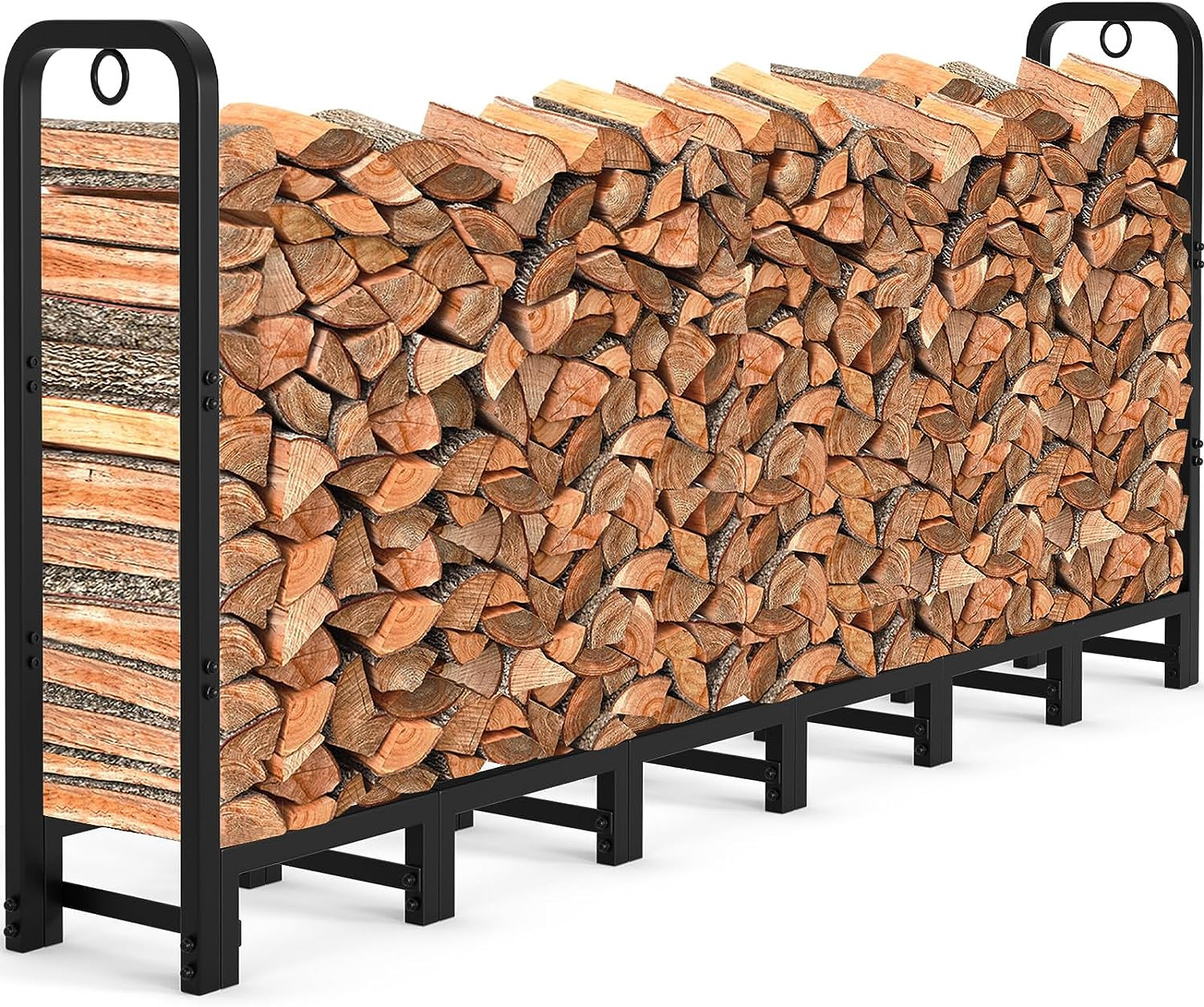 8Ft Firewood Rack Outdoor Heavy Duty Fire Wood Racks Outdoor for Firewood Log Ho