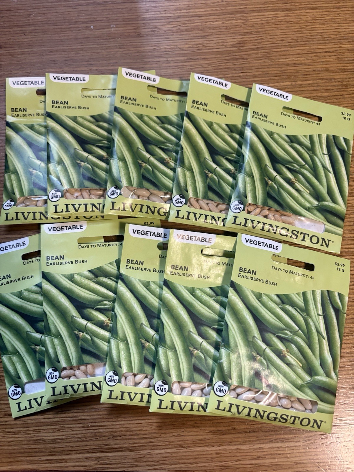 10 PACKS OF 10G Livingston Seeds Earliserve Bush Bean Non-GMO Vegetable Seeds