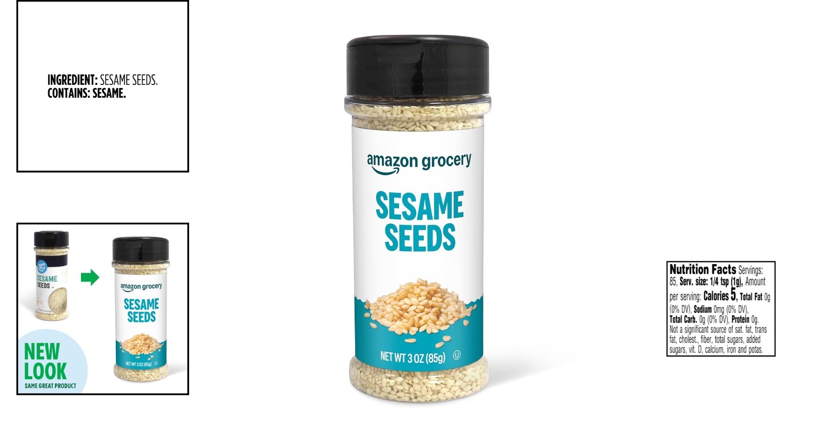 Kosher Sesame Seeds 3 Ounce Jar Great for Savory and Sweet Dishes