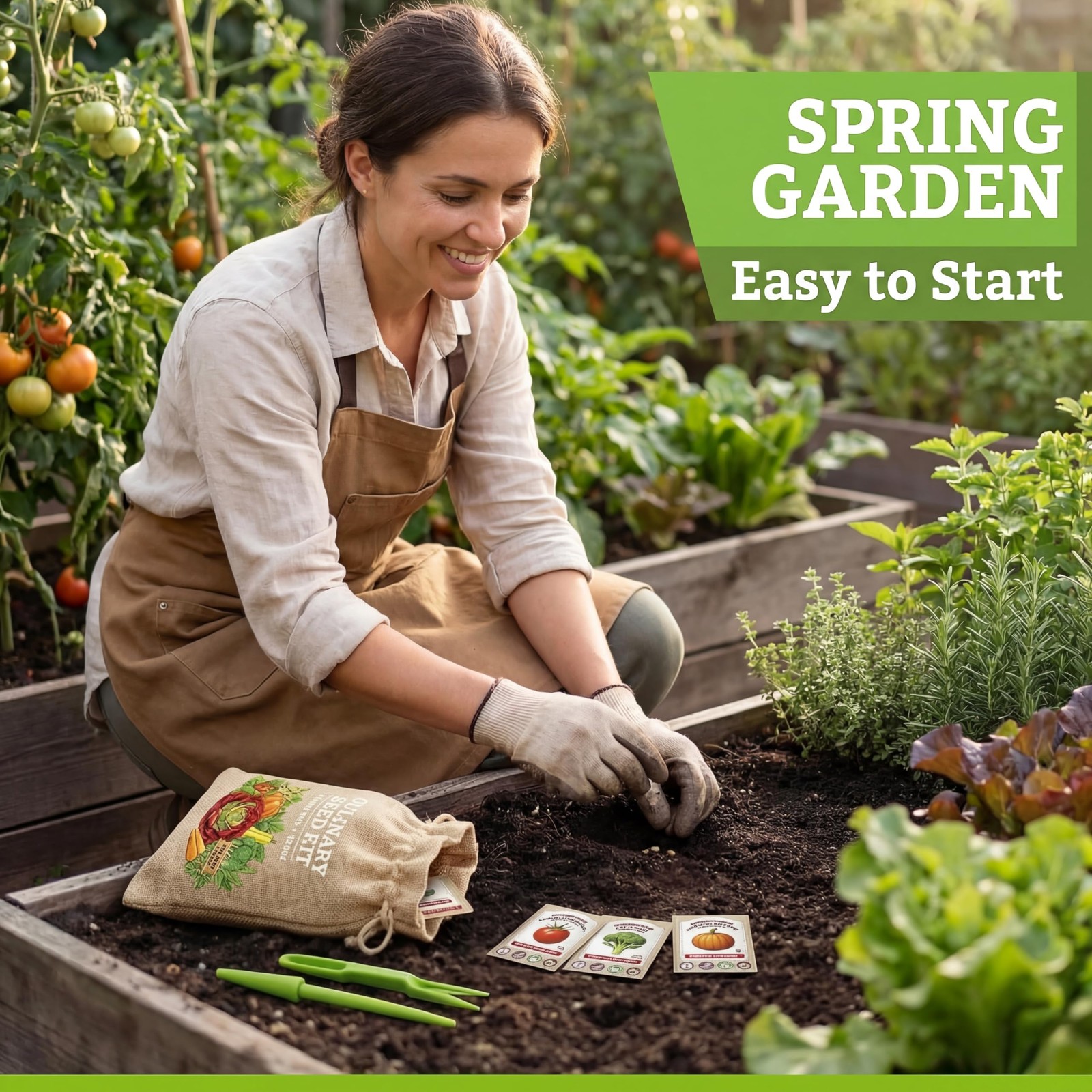 Culinary Vegetable & Herb Seeds Variety Pack – 30 Heirloom Non-GMO Multi