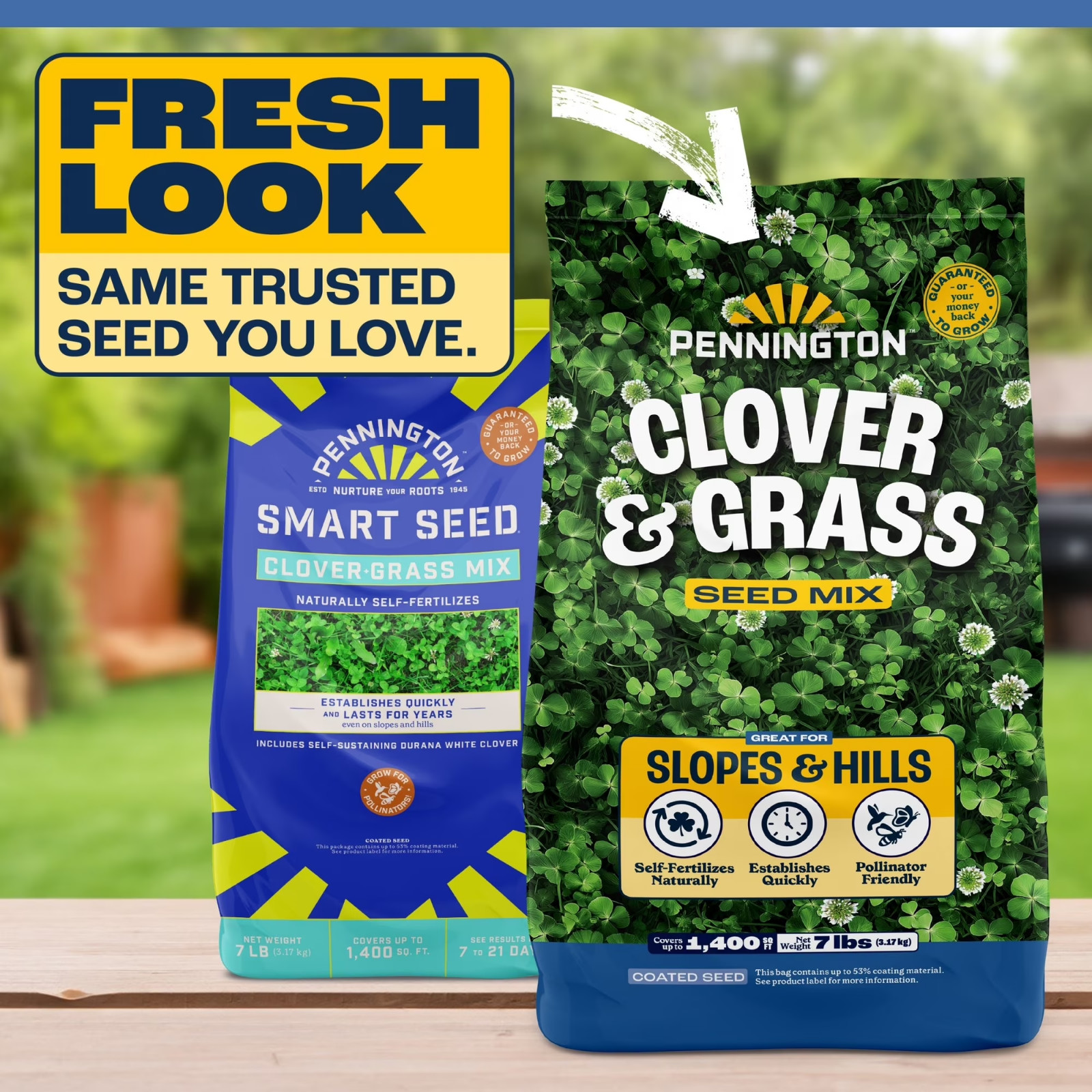 (2 pack) Pennington Smart Seed Clover & Grass Seed, Sun to Partial Shade