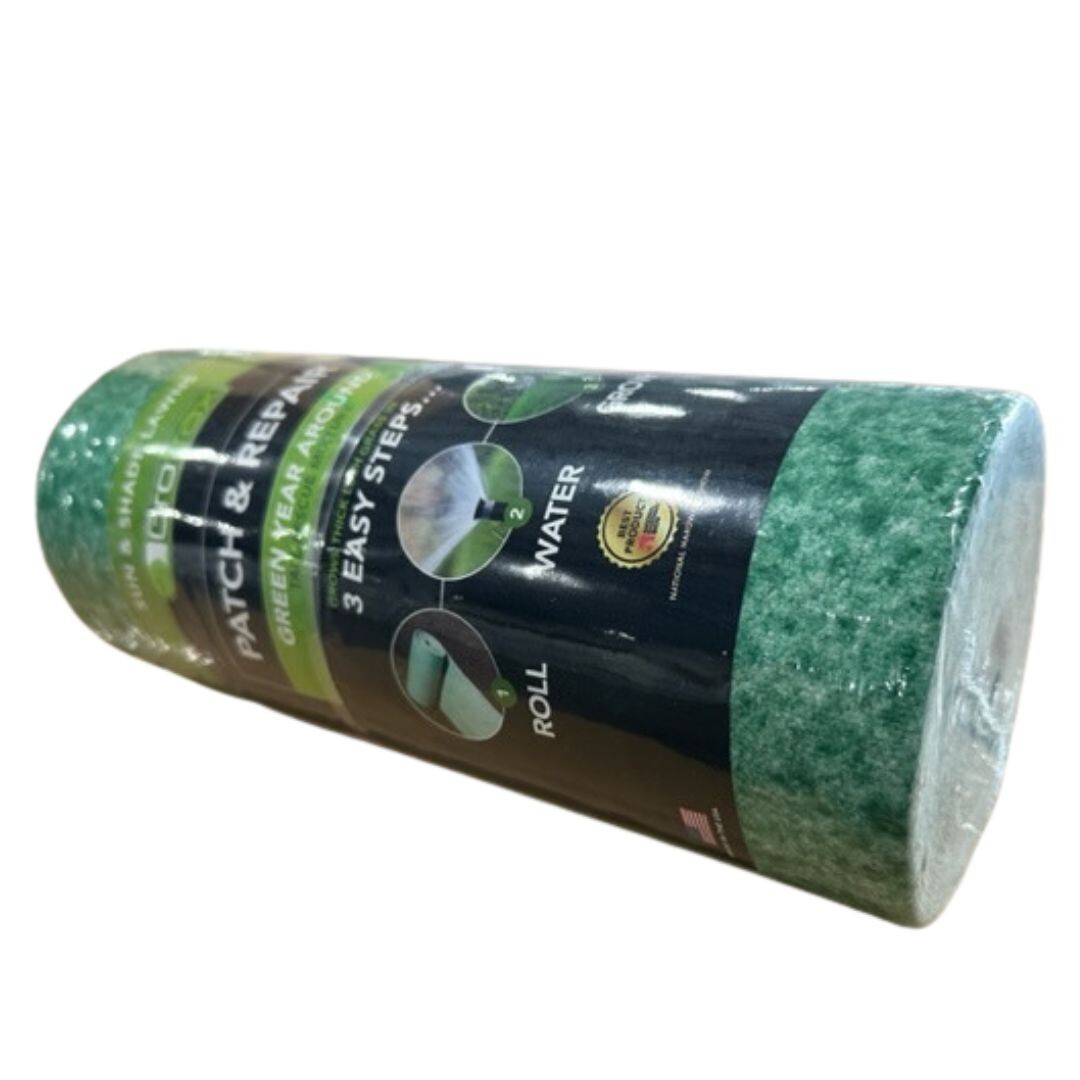 2 PK – Biodegradable Grass Seed Mat, Year Round Green – 50 Sq Ft Quick Fix Rolls
