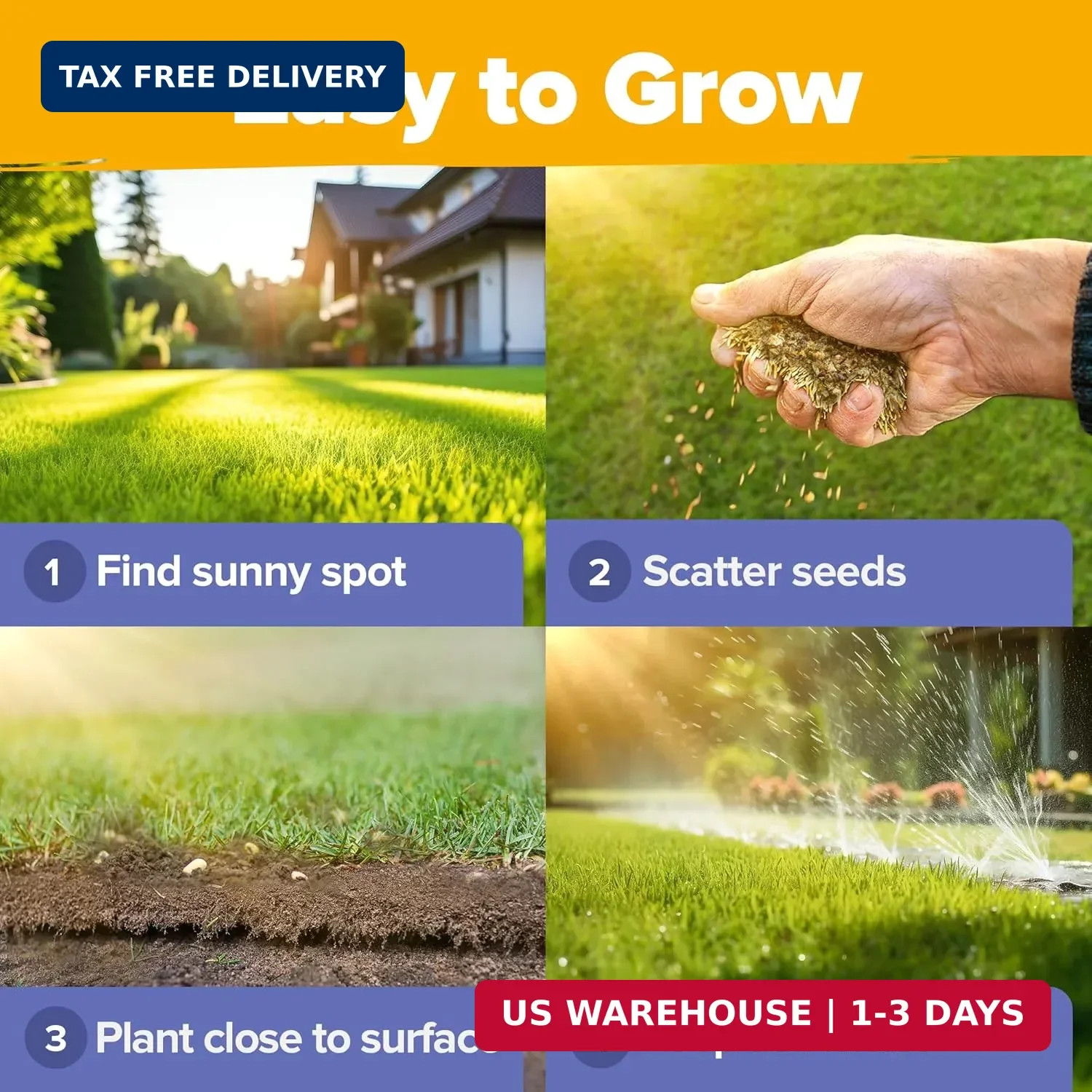 HOME GROWN USA Wildflower Seeds Bulk Mix | 44,000 Non-GMO Perennial Flower Seed