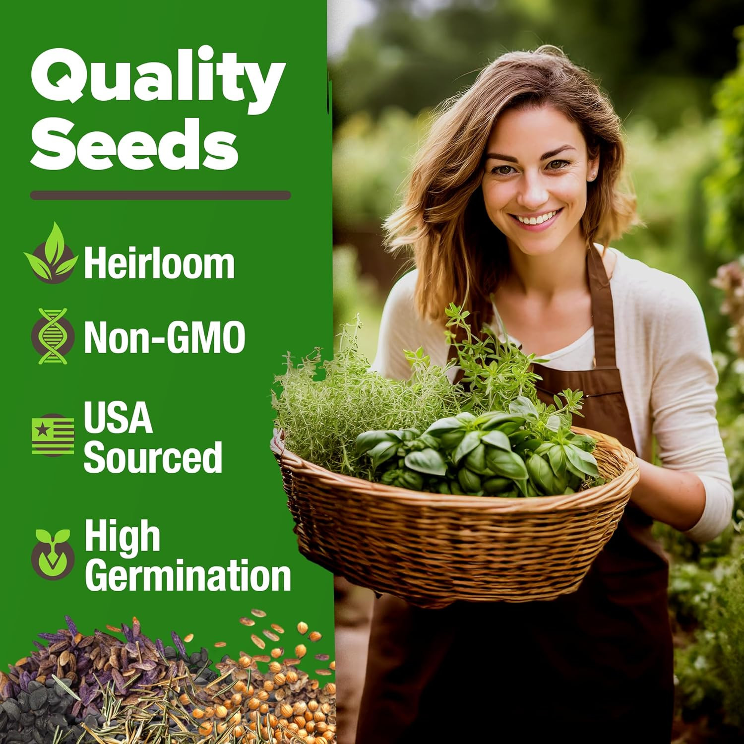 15 Non-GMO Heirloom Herb Seeds – Culinary Variety Pack for Indoor & Outdoor Use