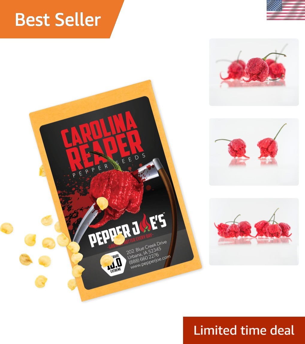 Hand-Harvested Carolina Reaper Seeds – 10+ Pack for Hot Pepper Lovers