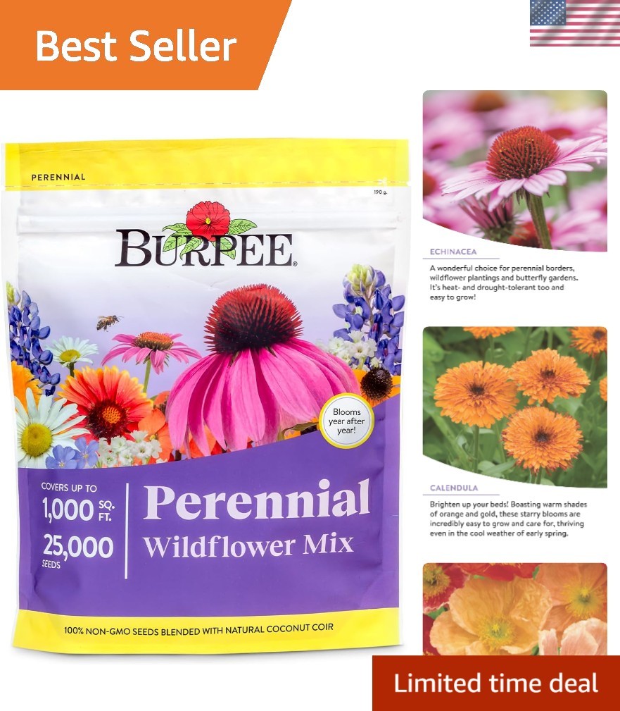25,000 Bulk Wildflower Seeds – Heirloom Perennial Variety for Your Garden