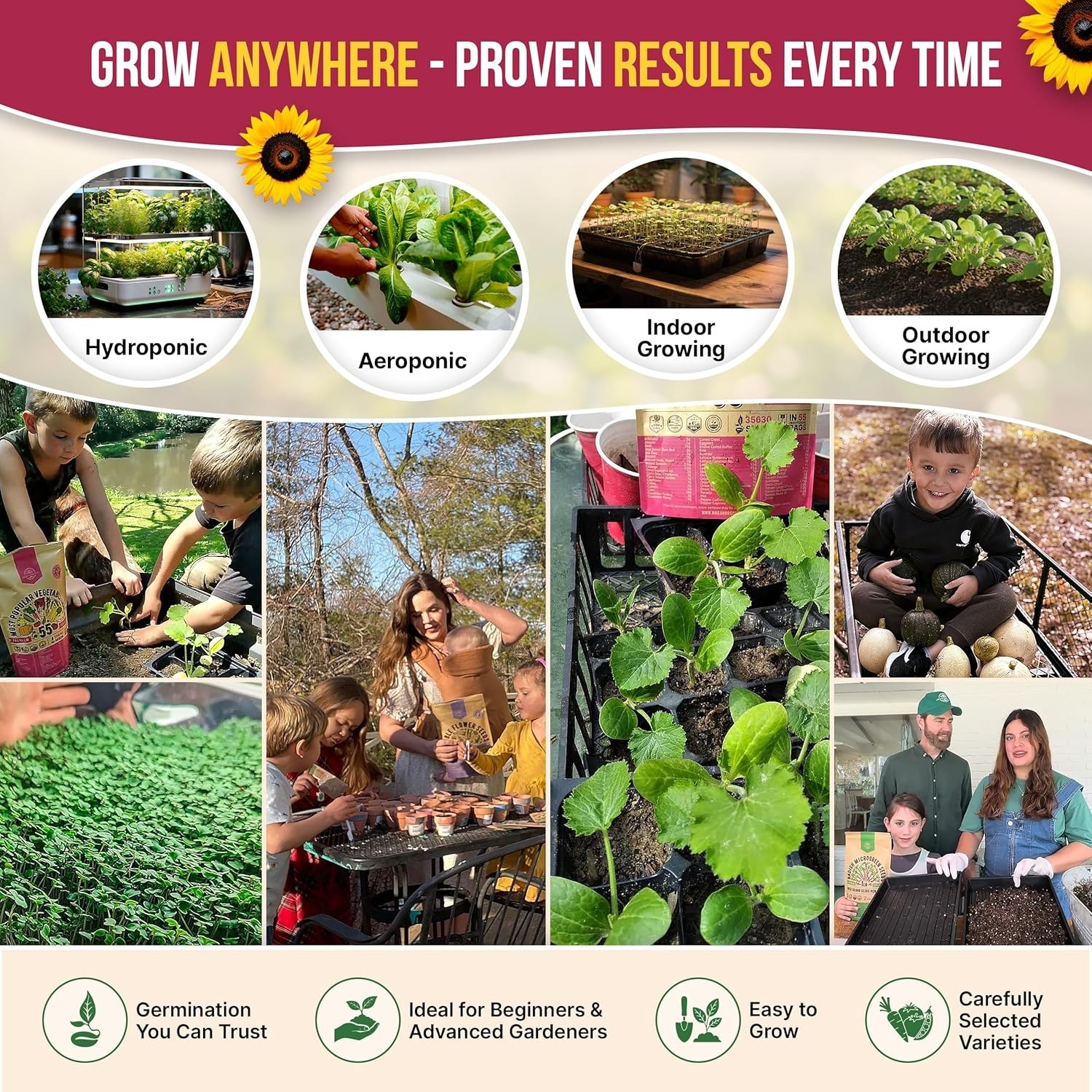 55 Vegetable Seeds Variety Pack – 35,600+ Non-GMO Heirloom Seeds for Planting Ve