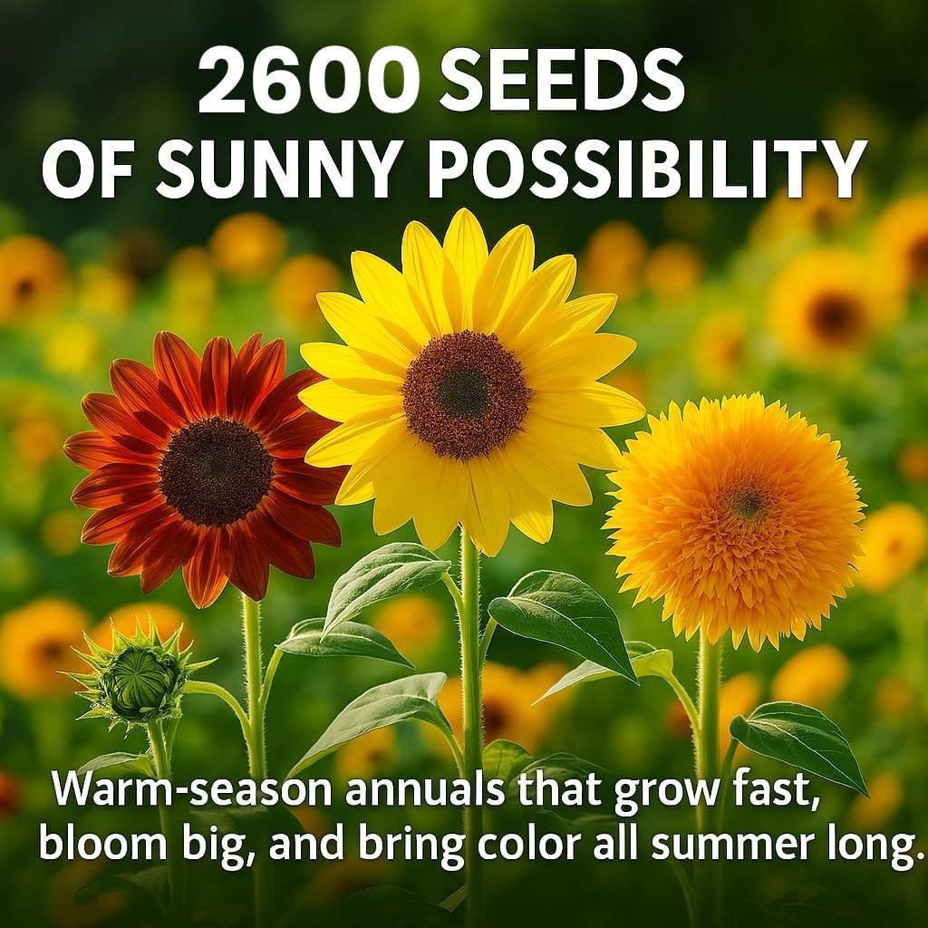 Seasonal Sunflower Collection – 2600 Non-GMO Seeds for Bright Summer Colors