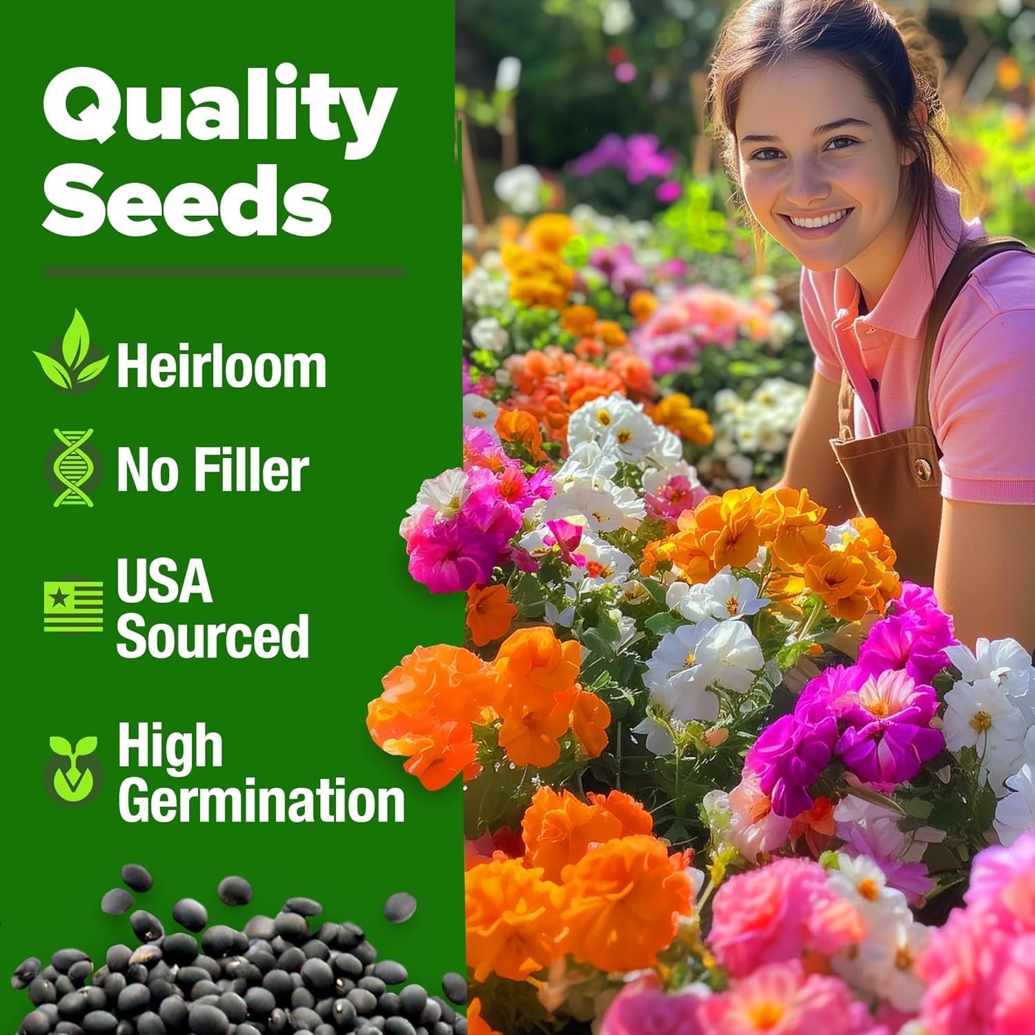 47000+ Moss Rose Seeds (Bulk Pack) Annual Flower for Ground Cover – Heirloom Non