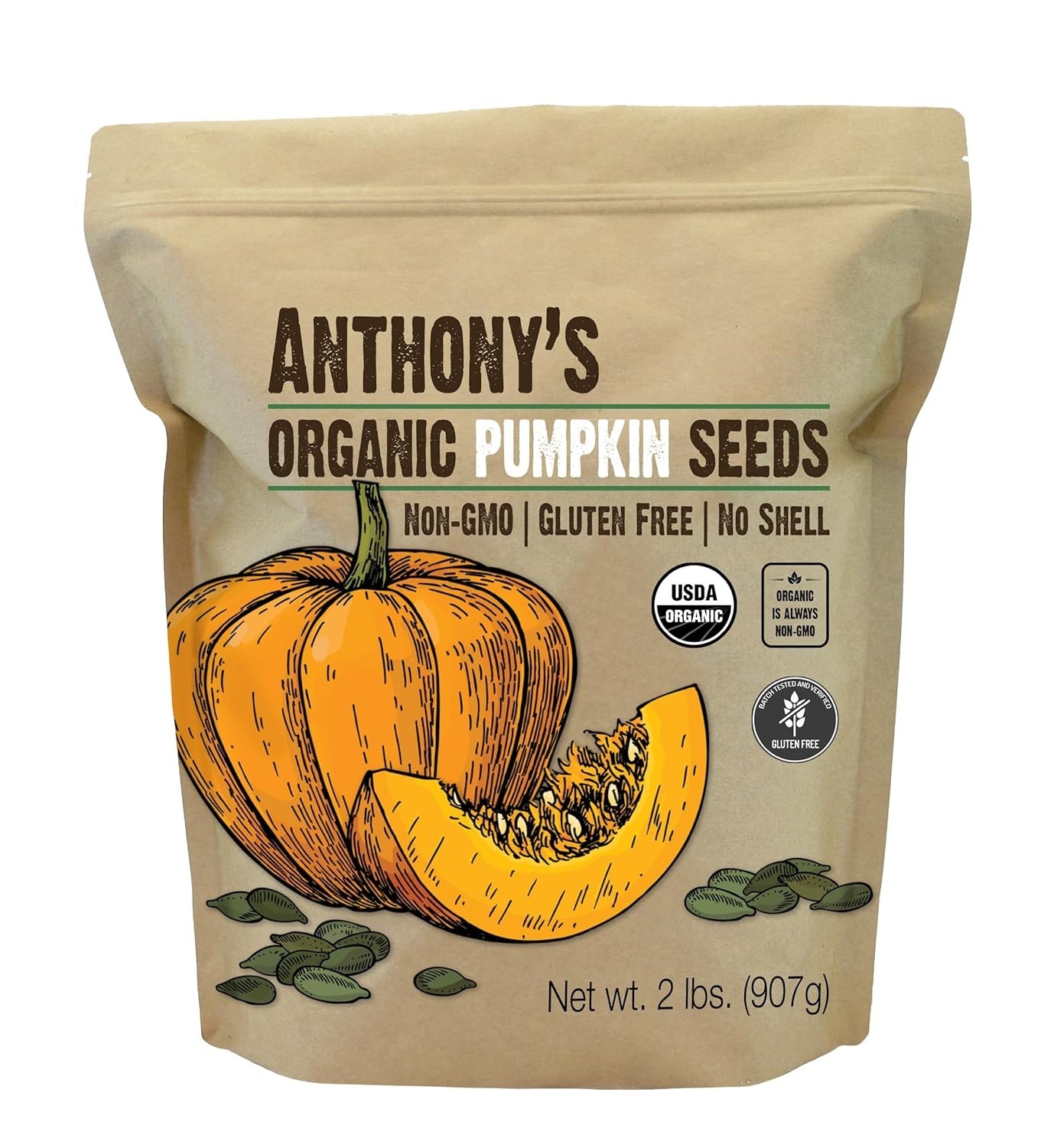 2 lbs of Unsalted Organic Pumpkin Seeds – Gluten-Free Snack for All Occasions