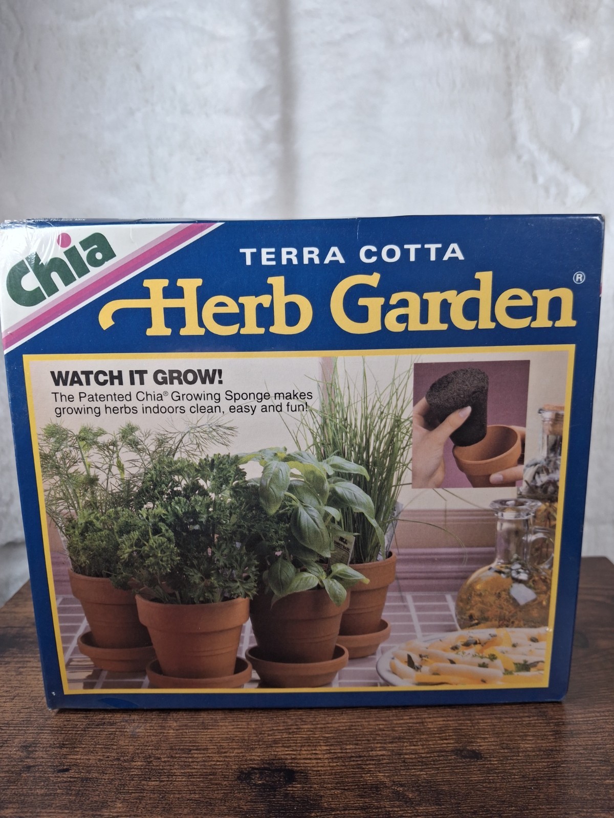 Vintage 1997 CHIA PET sealed NIB Herb Garden Terra Cotta Garden CILANTRO MAJORAM