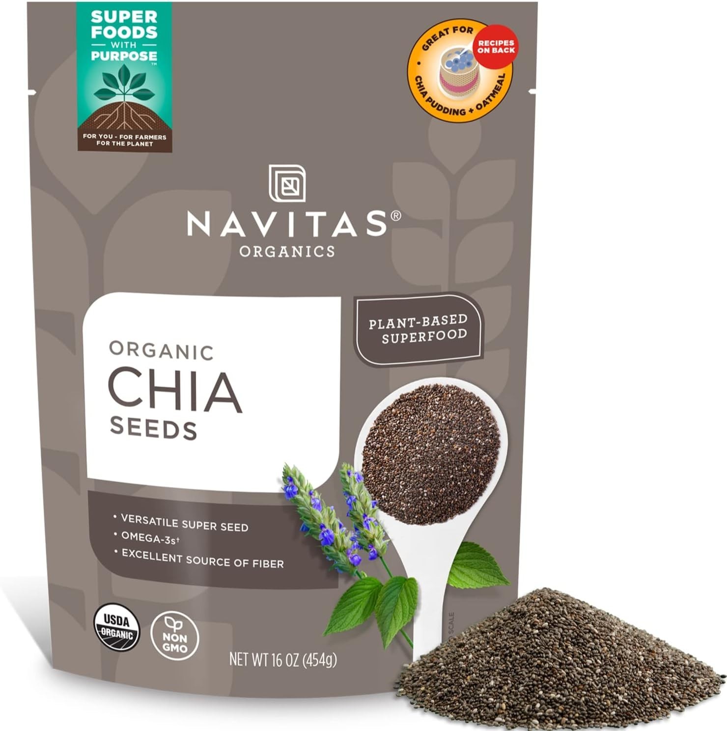 Chia Seeds Organic 16oz Superfood for Smoothies Baking Salads Keto