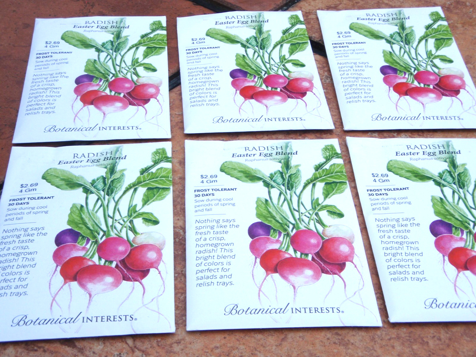 (6 PACK)-BRAND NEW BOTANTICAL INTERESTS EASTER EGG BLEND RADISH-PACKED FOR 2026