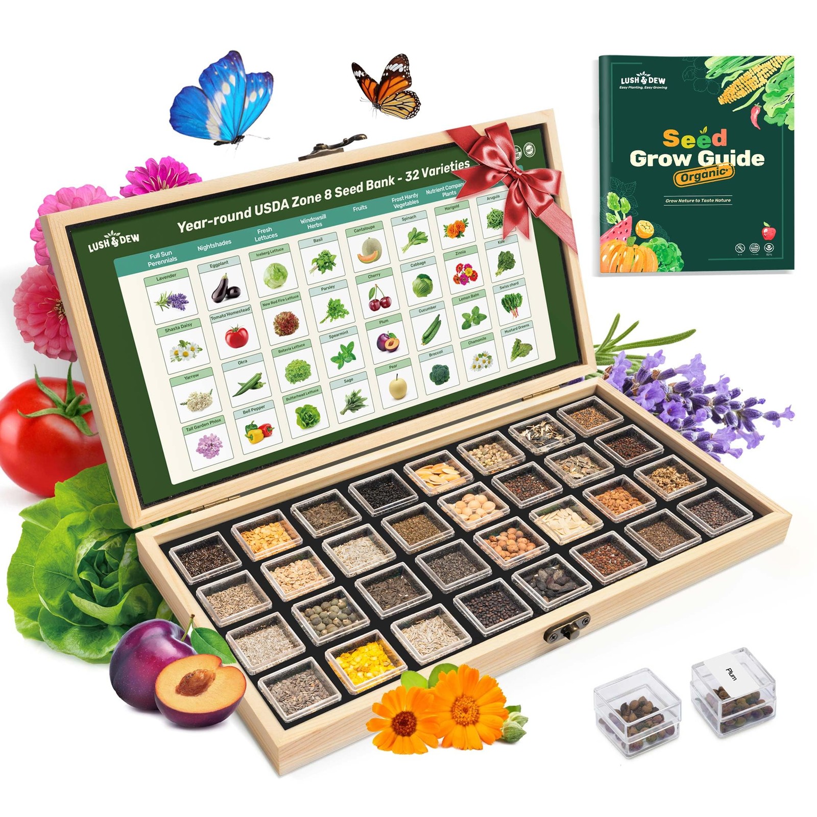 Heirloom Seed Bank, 30,000+ Non-GMO Seeds for Vegetables, Herbs, Survival Kit