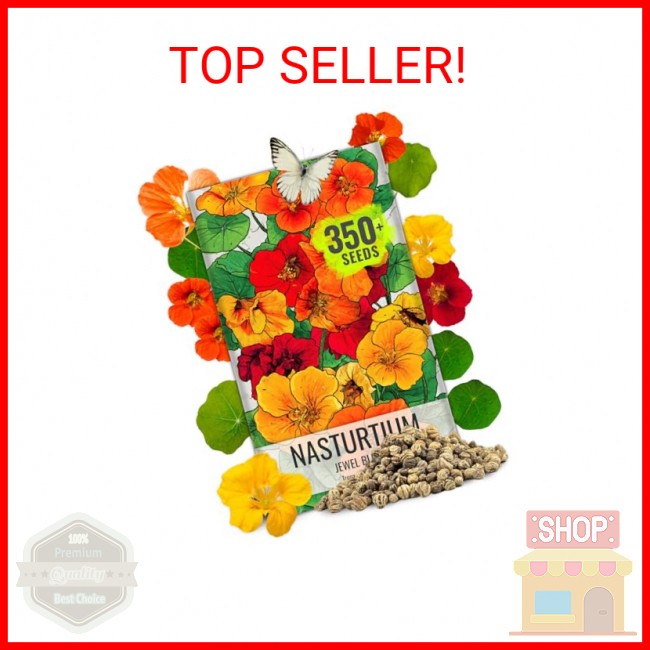 Seed Needs Nasturtium Seeds Jewel Mix Multicolored Edible Flowers | 1.5 Ounce 35