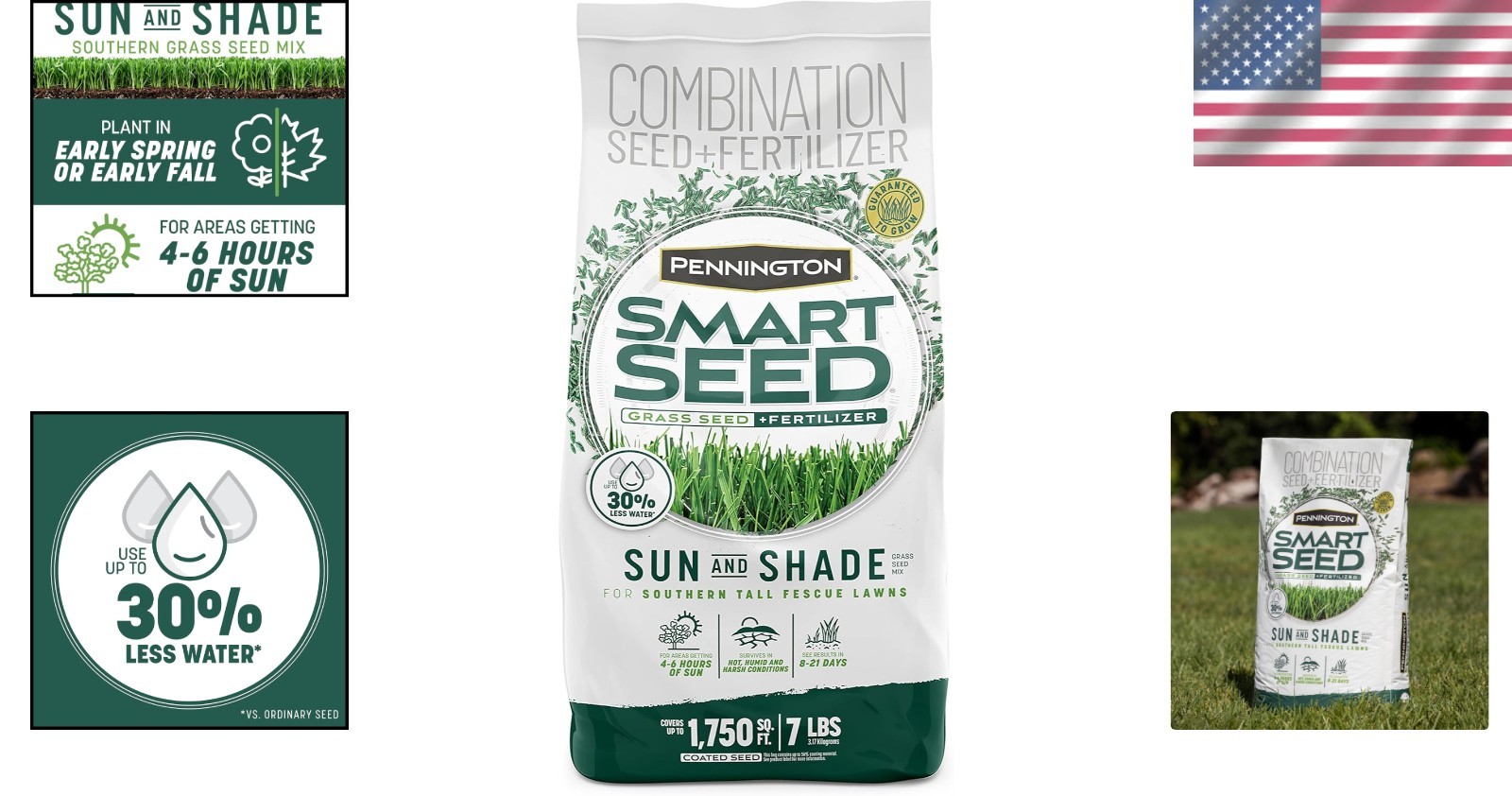 Tall Fescue Grass Seed Mix 7 lb for Sun & Shade – Perfect for Southern Lawns