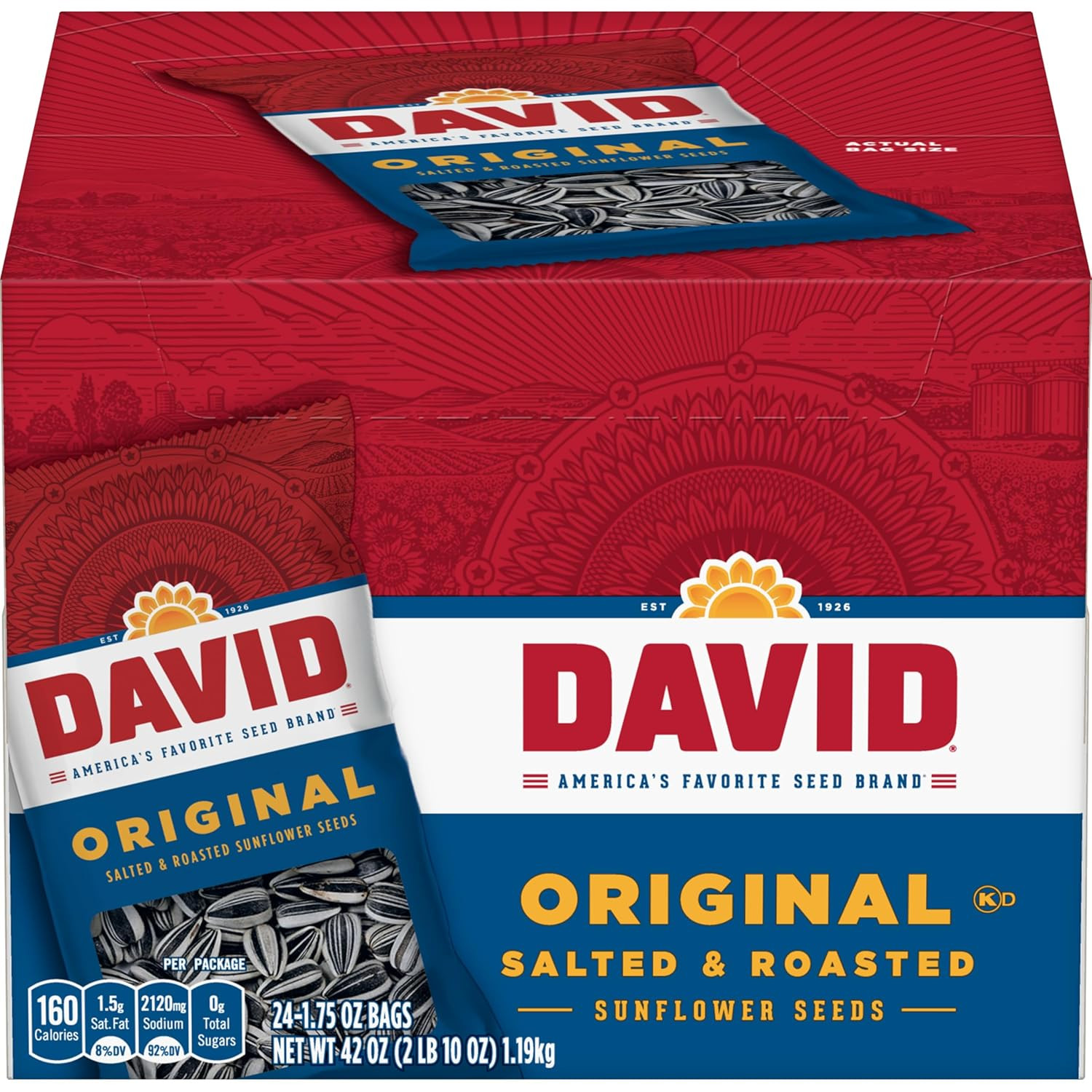 DAVID Sunflower Seeds, Original Flavor, Easter Basket Stuffer for Baseball Playe