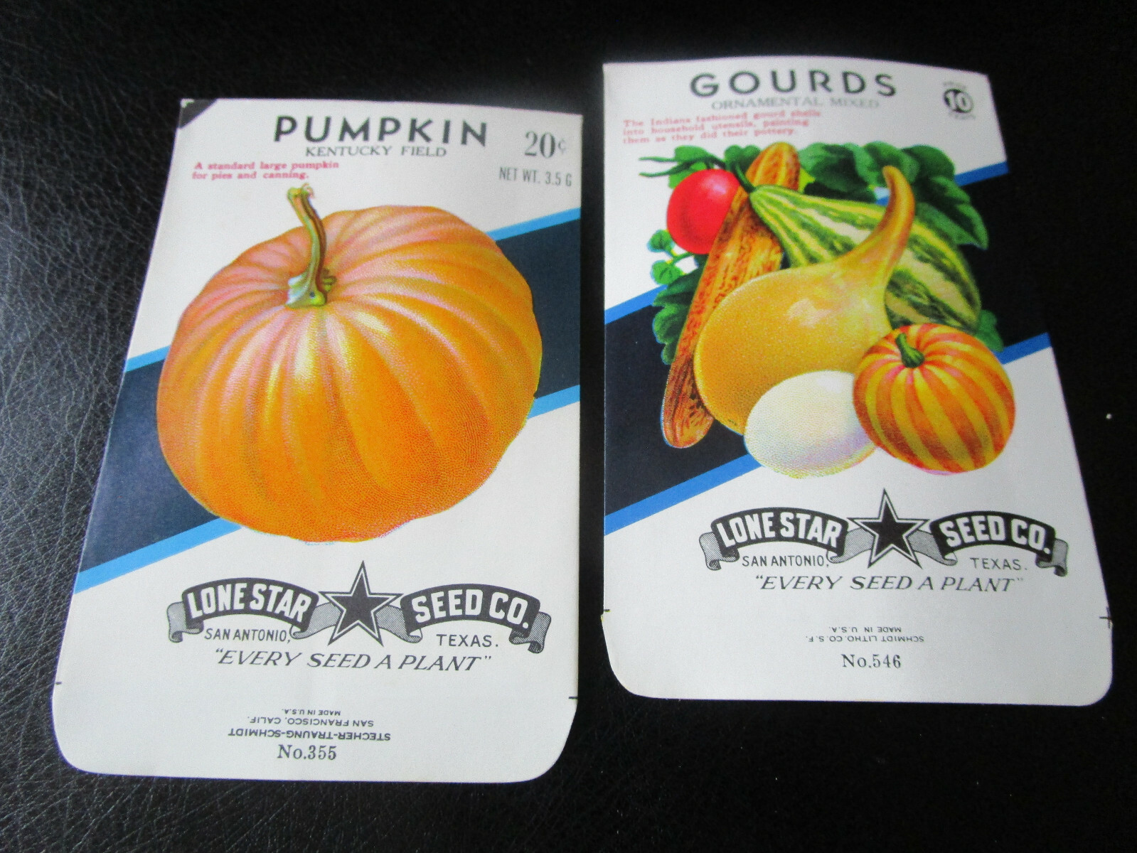 Vtg Farmhouse Country Lone Star Gourds & Pumpkin Seed Packages EMPTY Unused