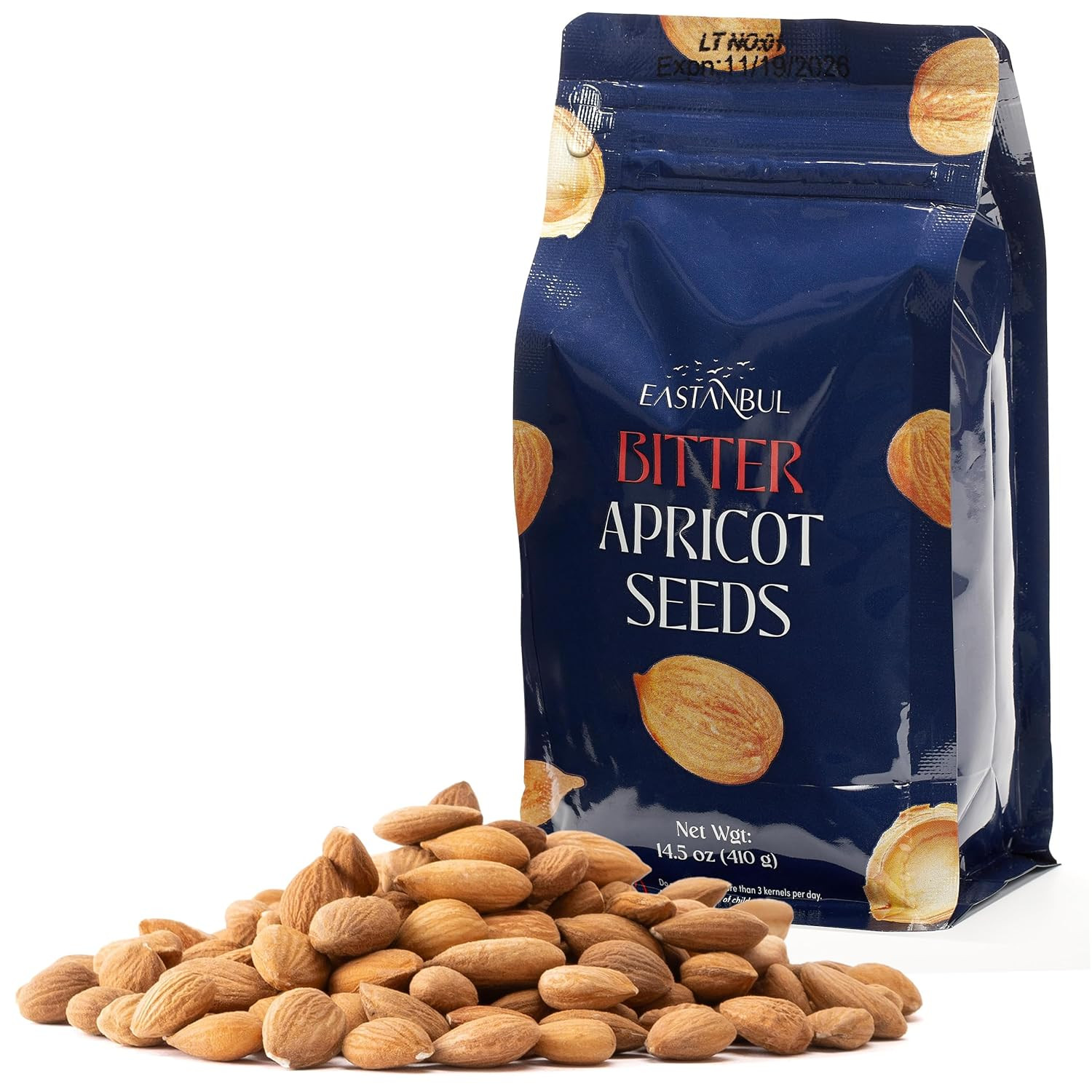 Eastanbul Apricot Seeds, 14.5Oz, Apricot Kernels, Raw & Bitter Seeds, 100% Natur